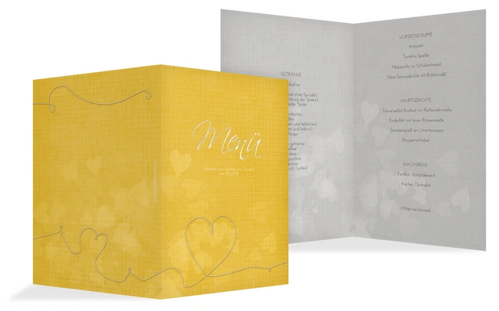 Menükarte ewiges Band