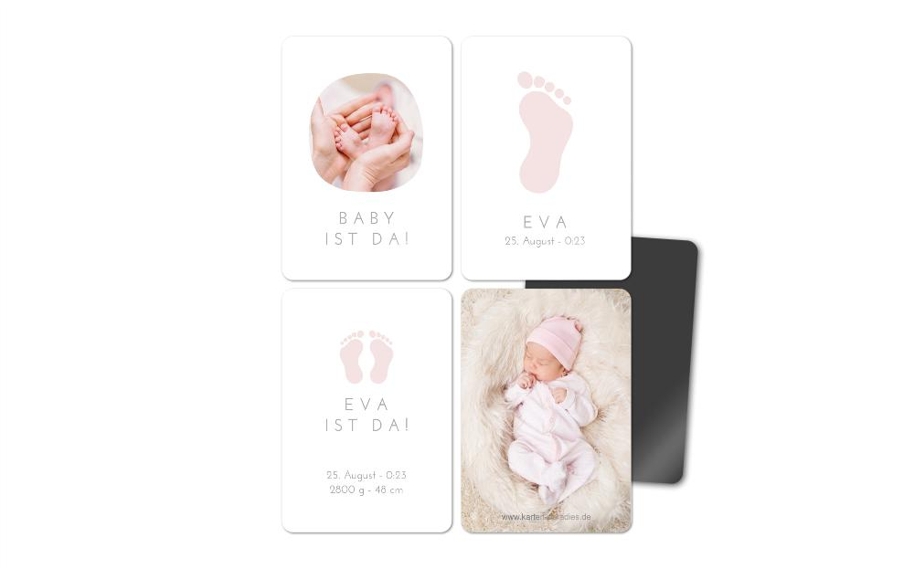 Fotomagnete zur Geburt Fußstapfen