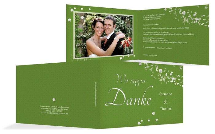 Danksagungskarte romantic flower