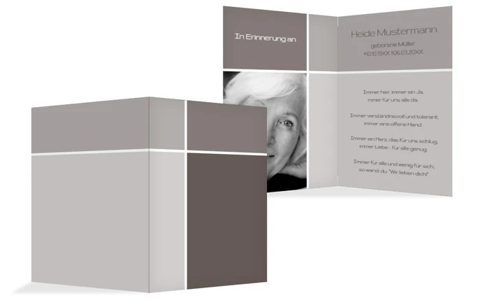 Sterbebildkarte discreet cross