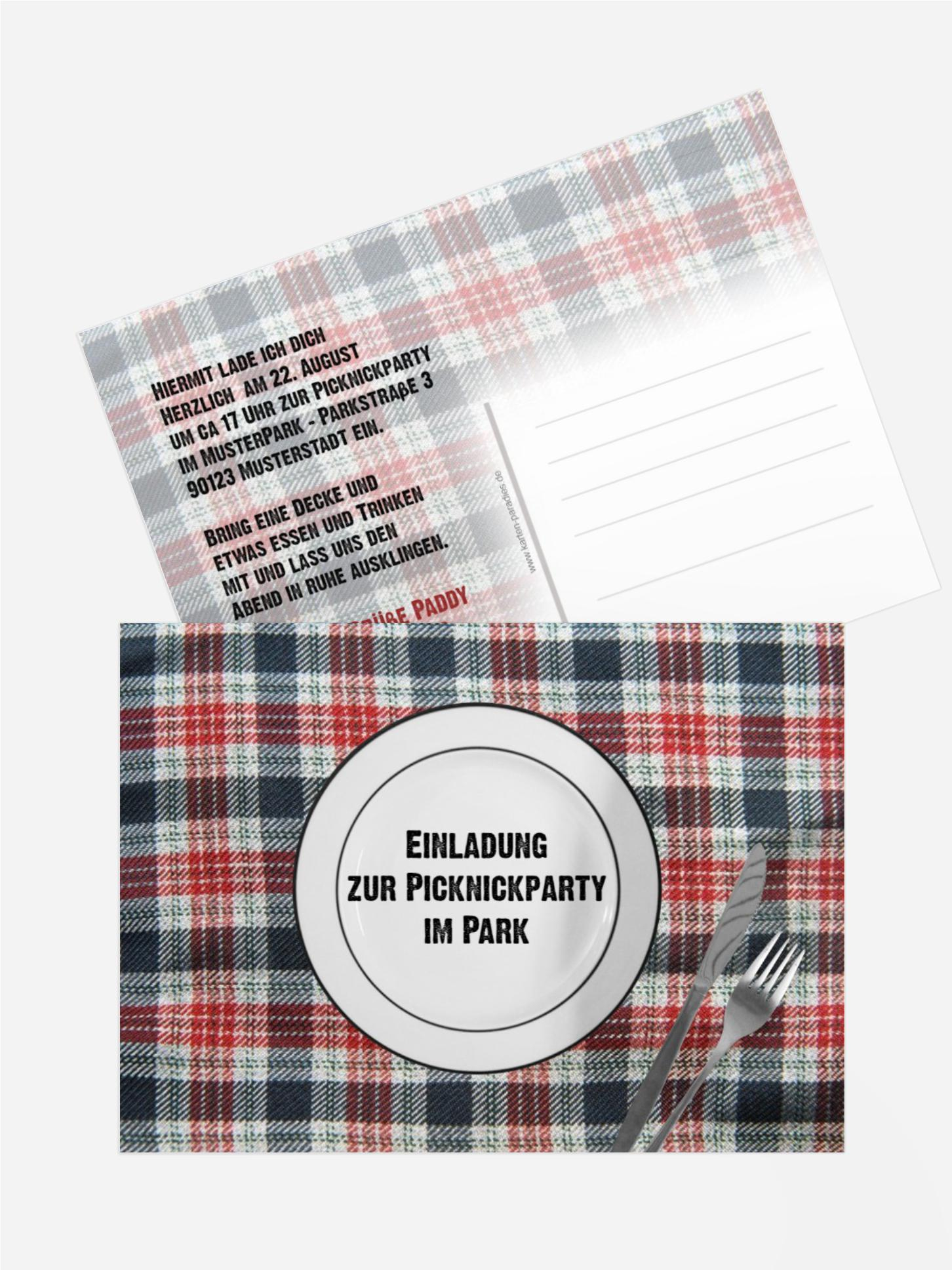 Einladung zum Sommerfest Picknickdecke