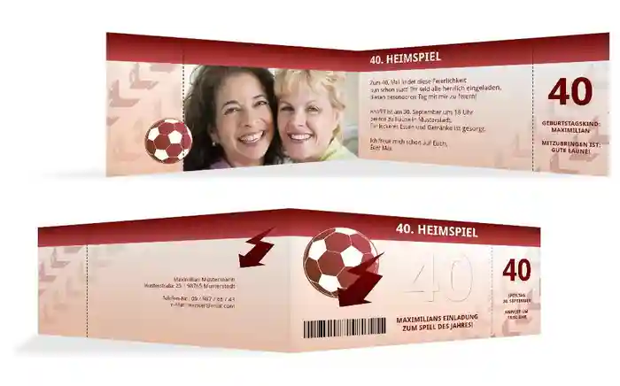 Geburtstagseinladung Heimspiel 40 Foto