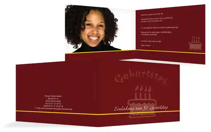 Geburtstagseinladung colour-contrasting 30 Foto
