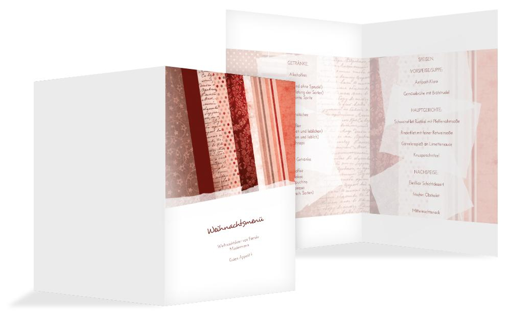 Weihnachts Menükarte Geschenkpapier