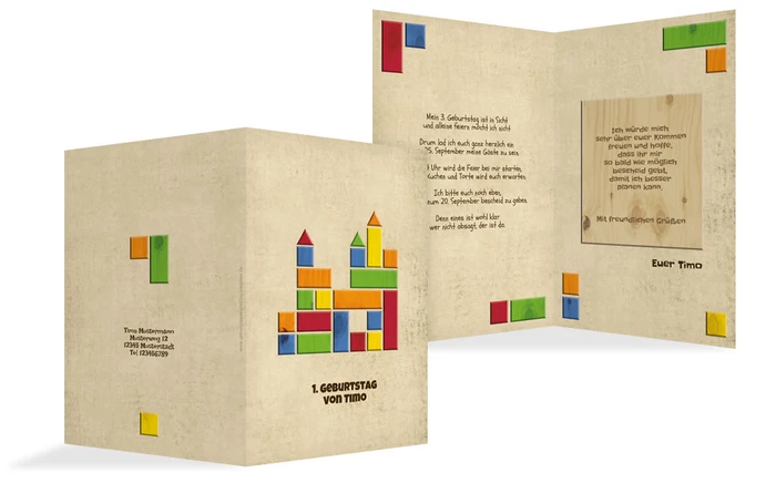 Geburtstagseinladung Bausteine