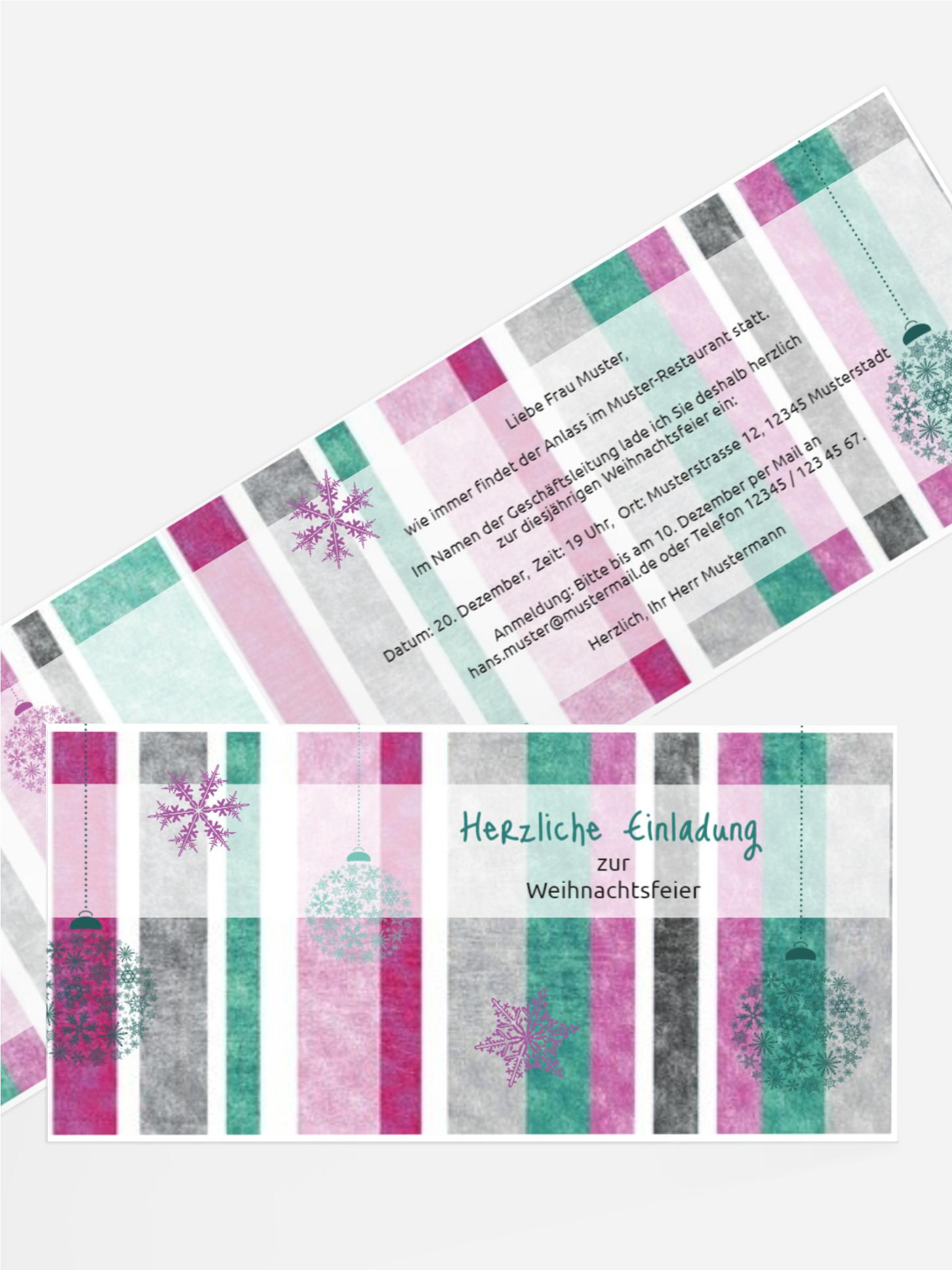 Einladungskarte Weihnachten Geschäft Schmuck