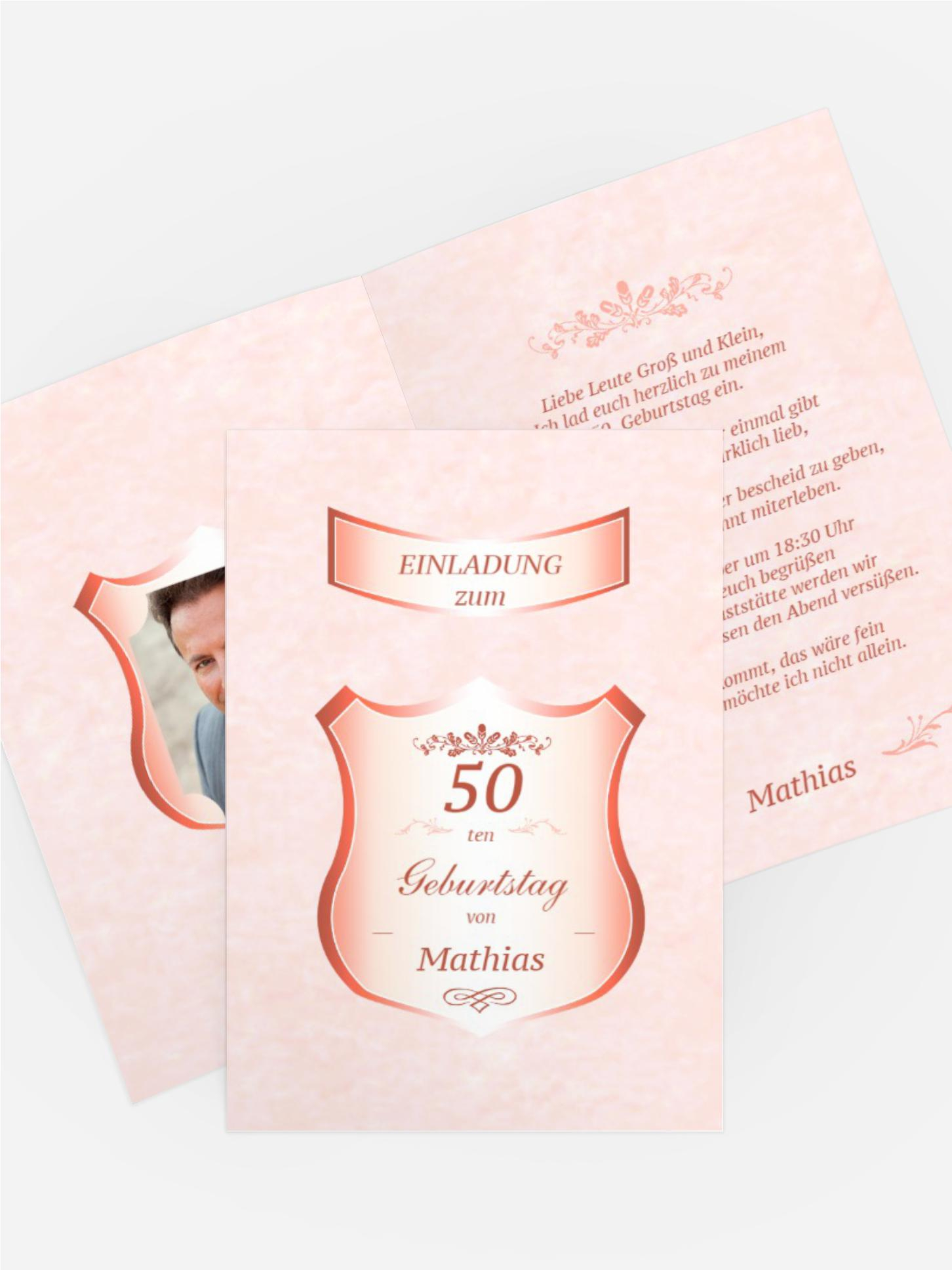 Geburtstagseinladung 50 label Foto