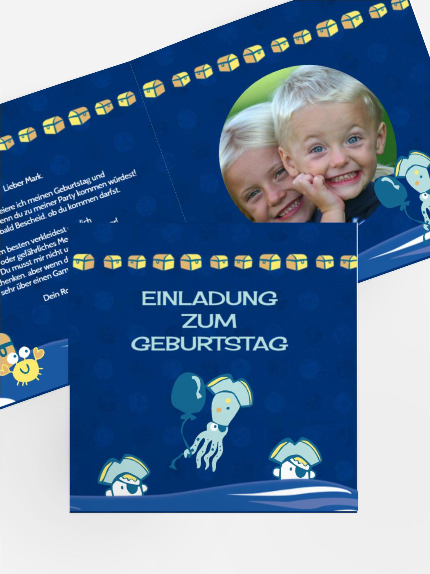 Geburtstagseinladung Piratenabenteuer Foto