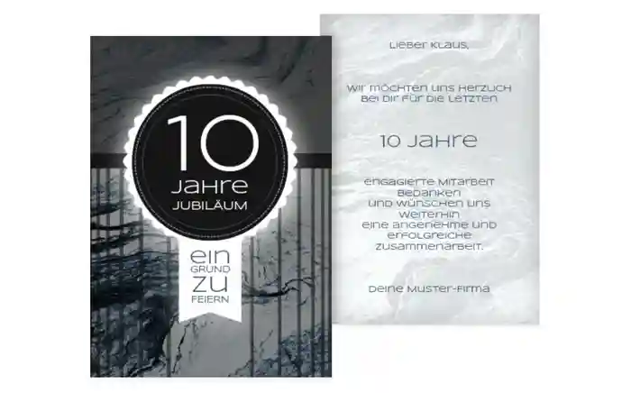 Glückwunschkarte Jubiläum Marmor