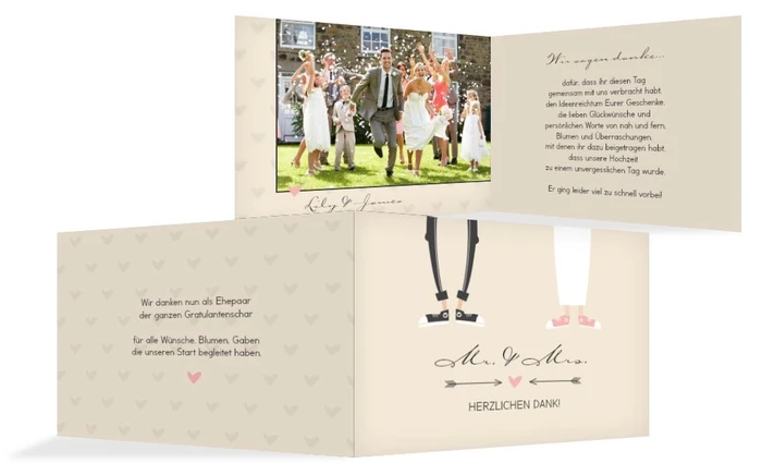 Danksagungskarte zur Hochzeit Pärchen