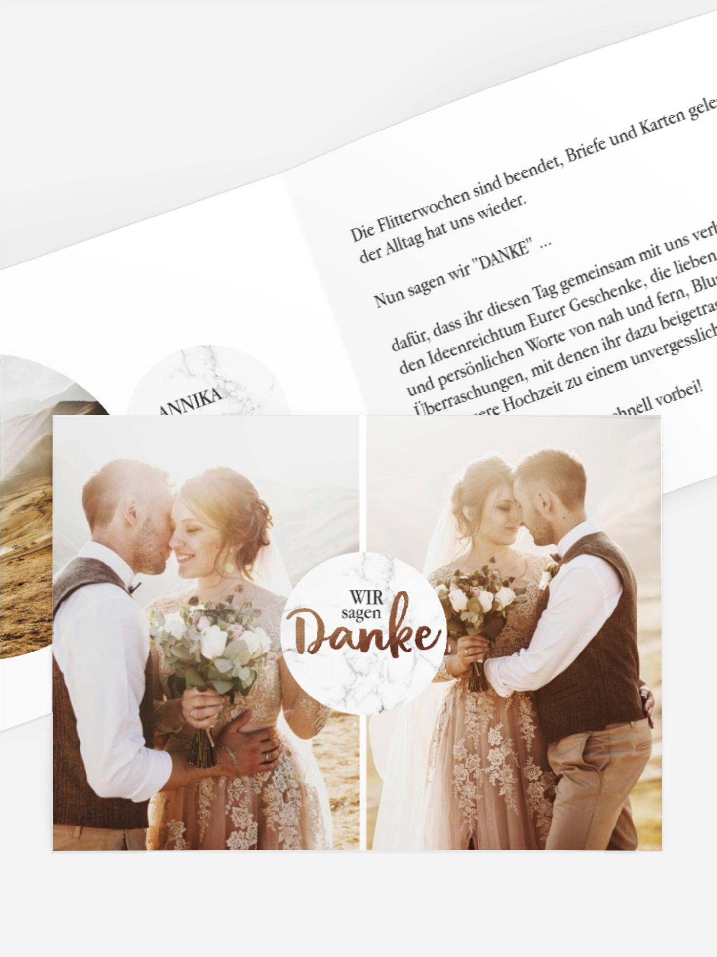 Hochzeit Dankeskarte Marmor
