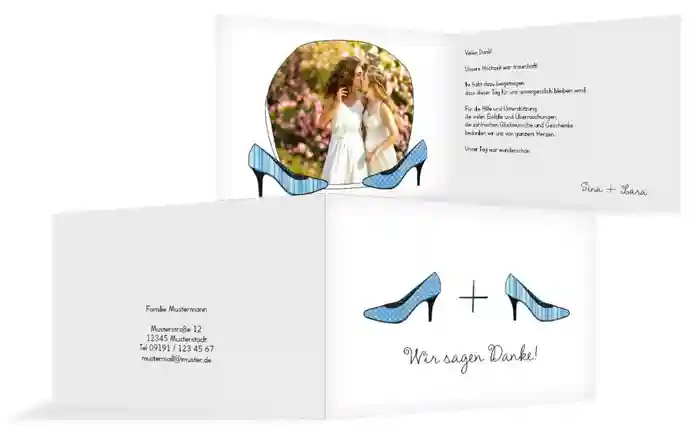Hochzeit Danksagung High Heels Hochzeit Danksagung High Heels