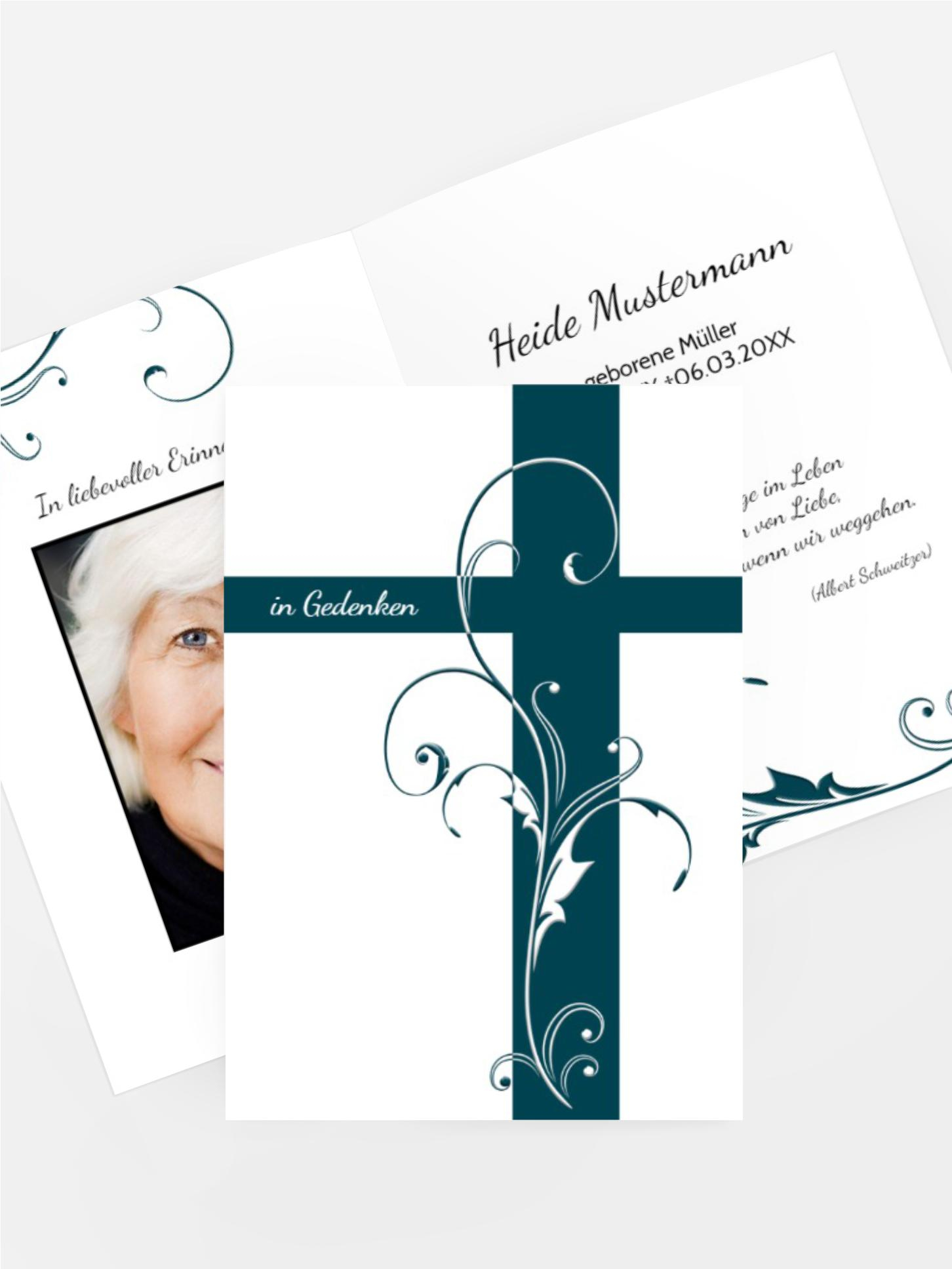Sterbebildkarte Blumenkreuz