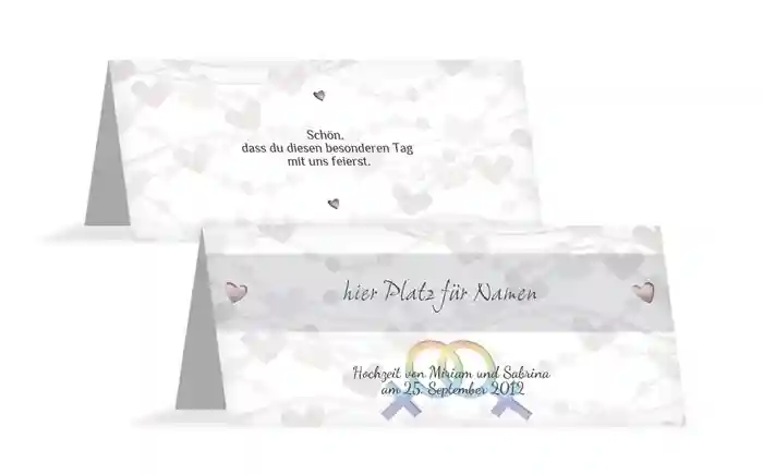 Tischkarte Im Zeichen der Liebe - Frauen