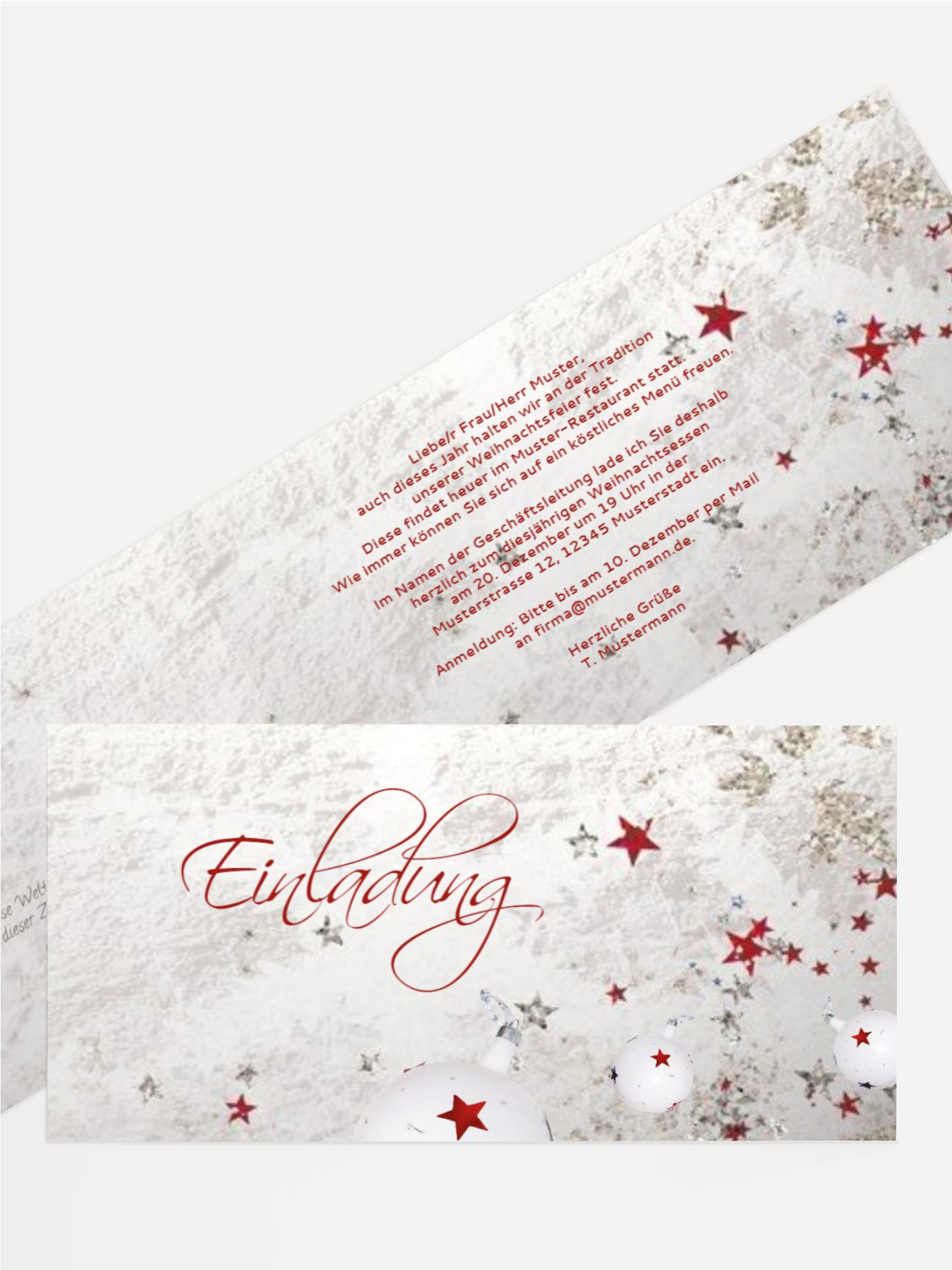 Weihnachtseinladung Geschäftlich Sternenstaub