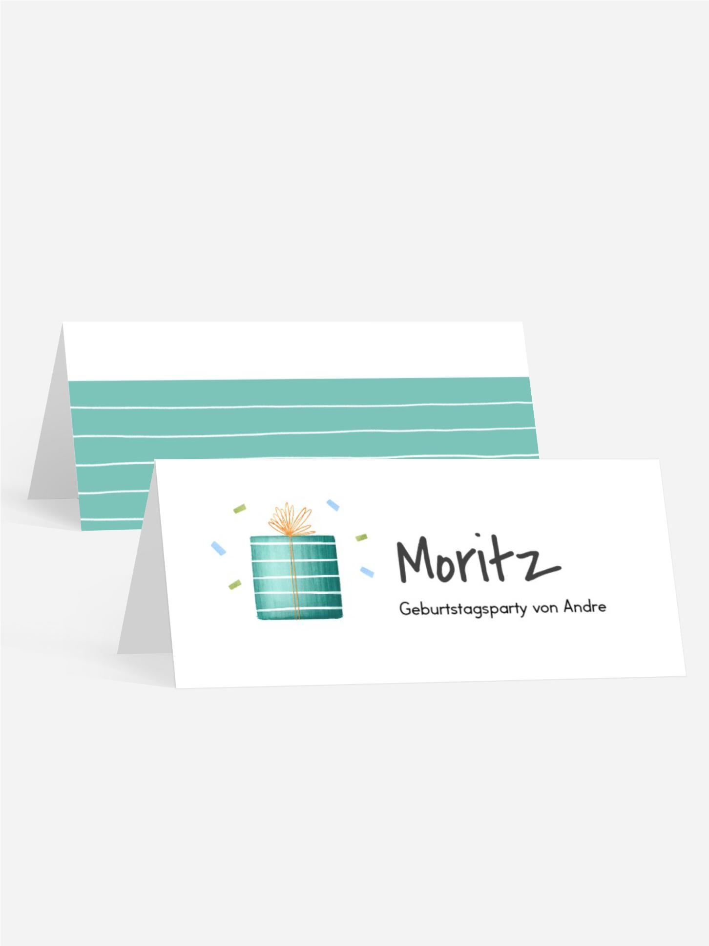 Tischkarte Kindergeburtstag Gelber Hund