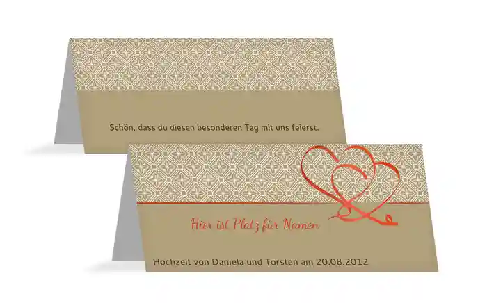 Tischkarte Turteltäubchen