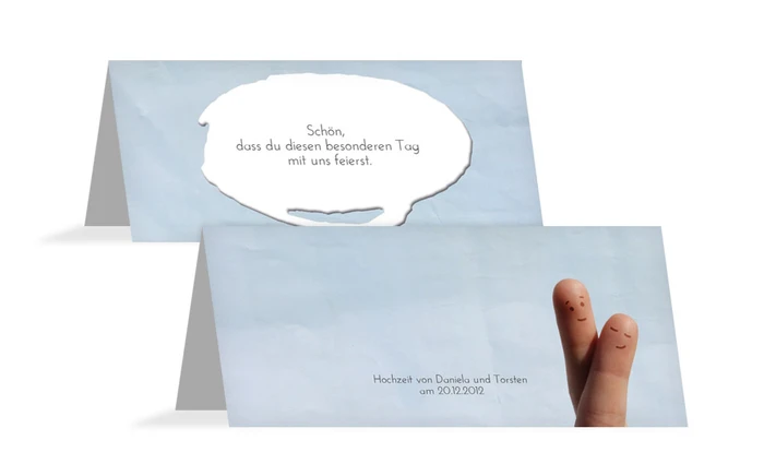 Tischkarte Fingerpaar