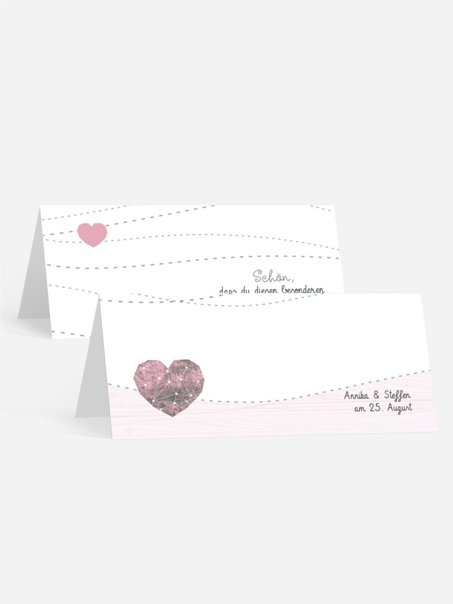 Tischkarte zur Hochzeit Sternenbild