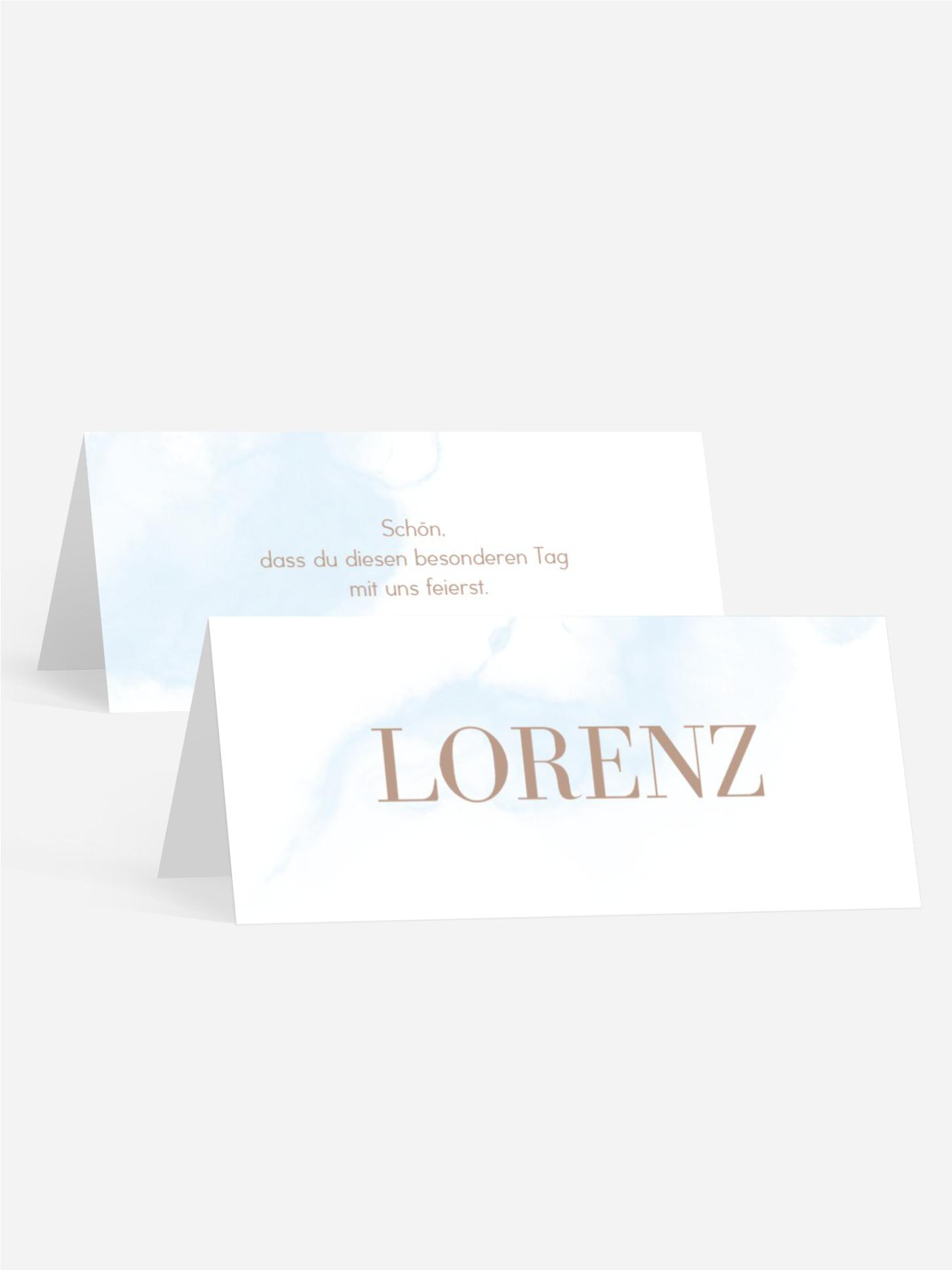 Tischkarte Wolkig schön