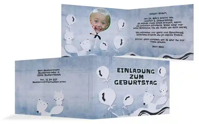 Geburtstagseinladung Tierchen Foto