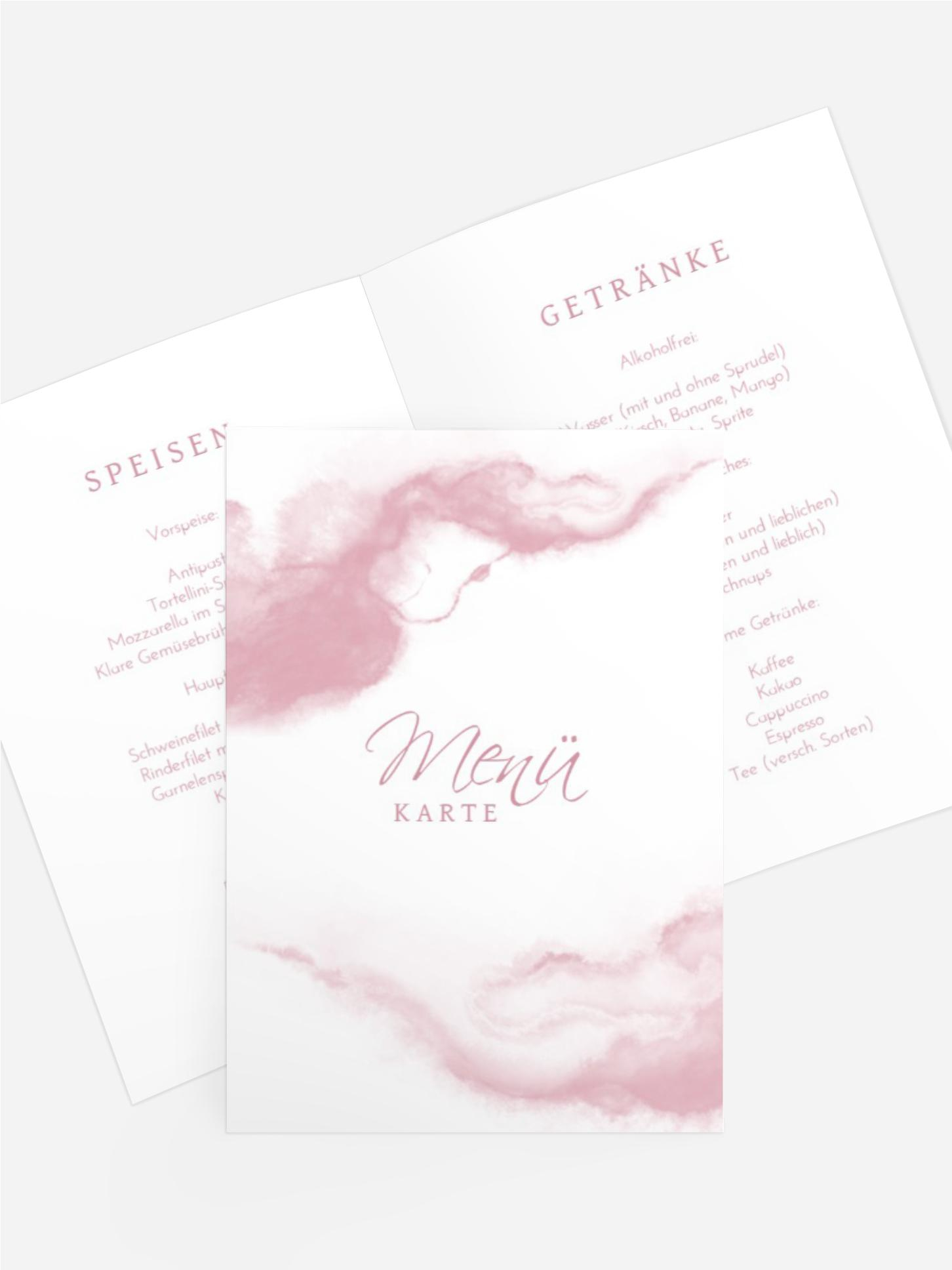 Menükarte Taufe Magischer Nebel