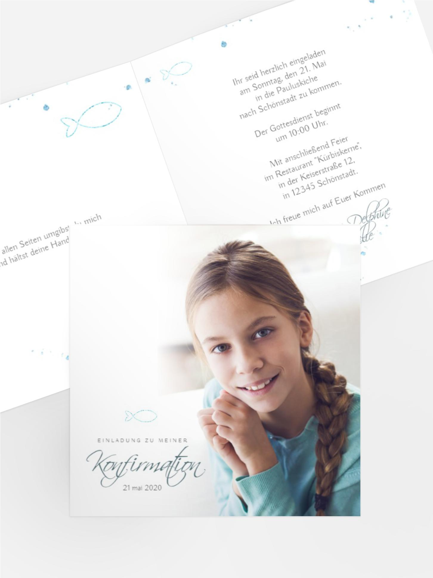 Einladungskarte Konfirmation Fay