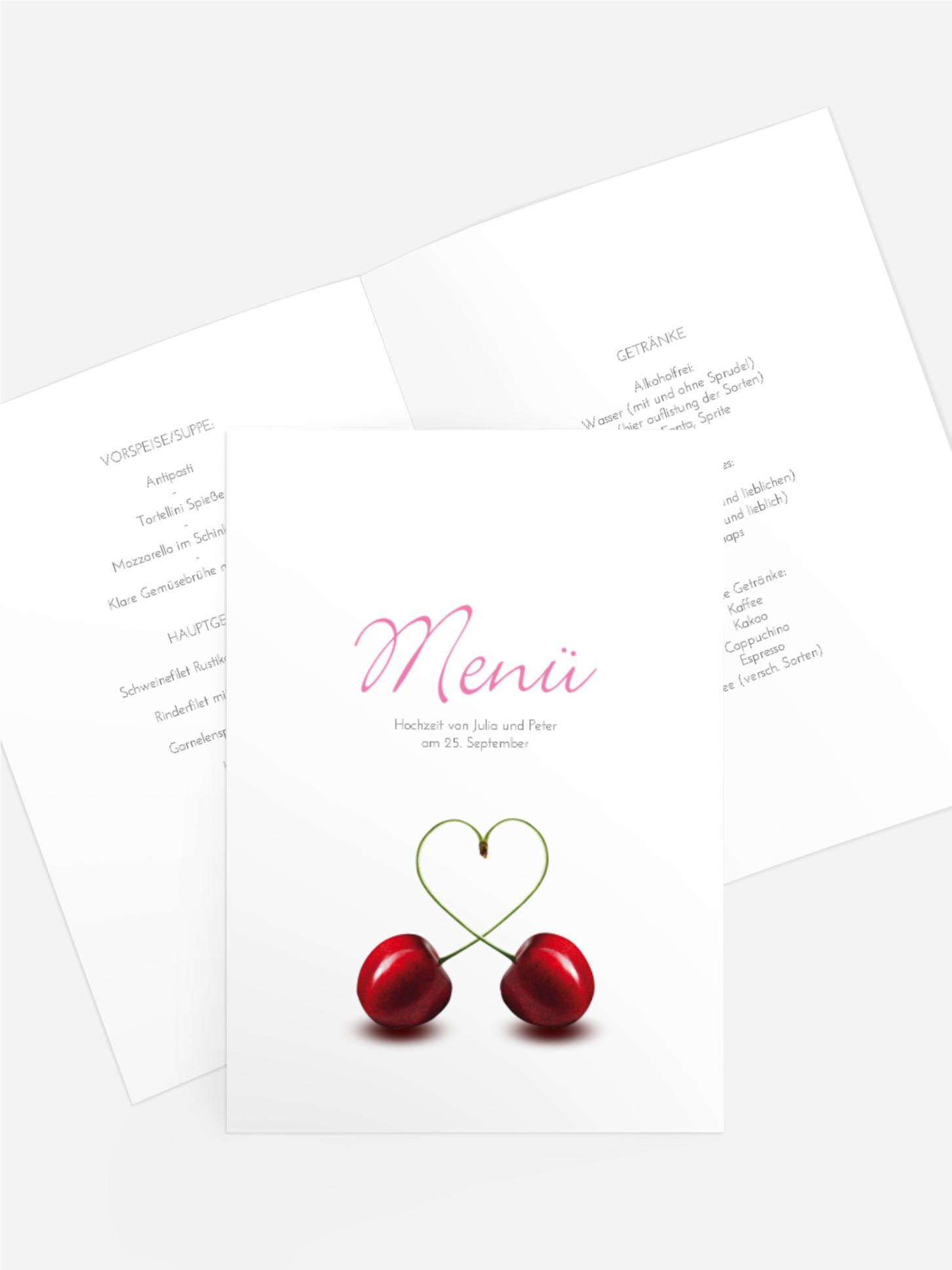 Menükarte Kirsche