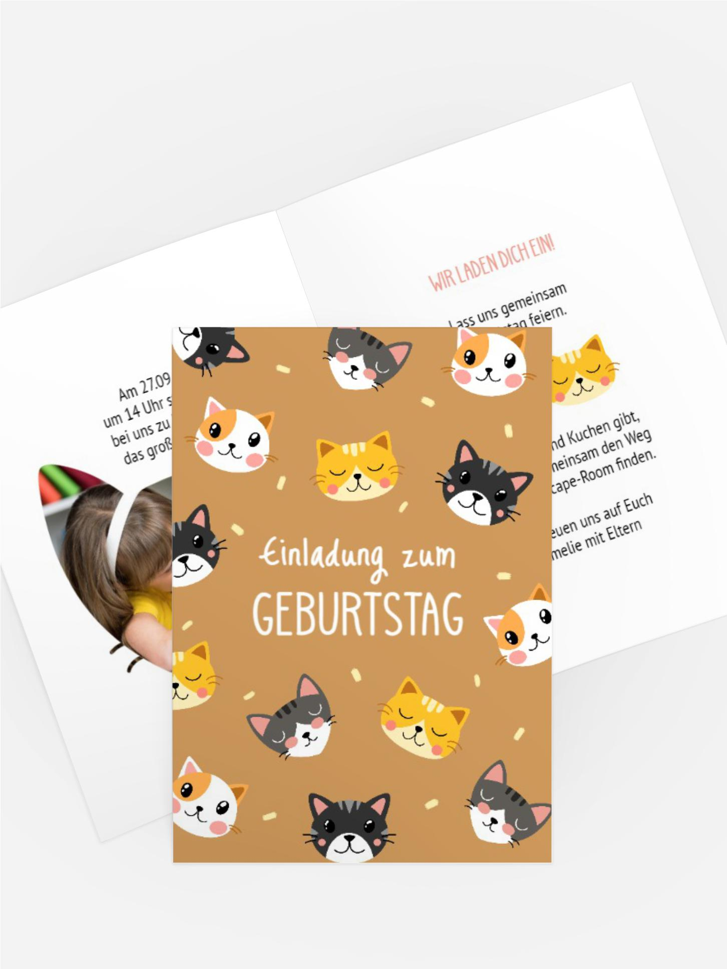 Kindergeburtstagseinladung Katzenbande Kindergeburtstagseinladung Katzenbande