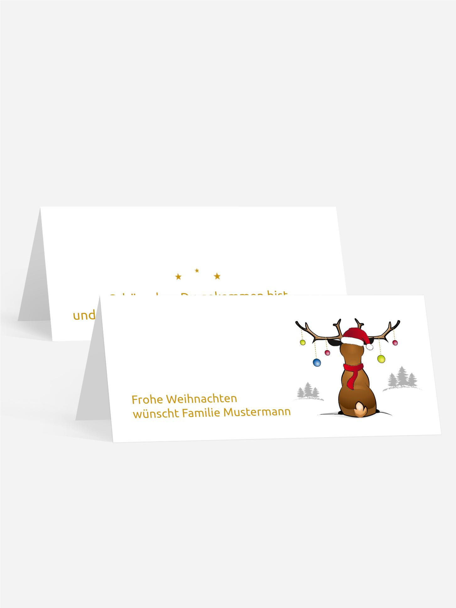 Weihnachtstischkarte Rudolph