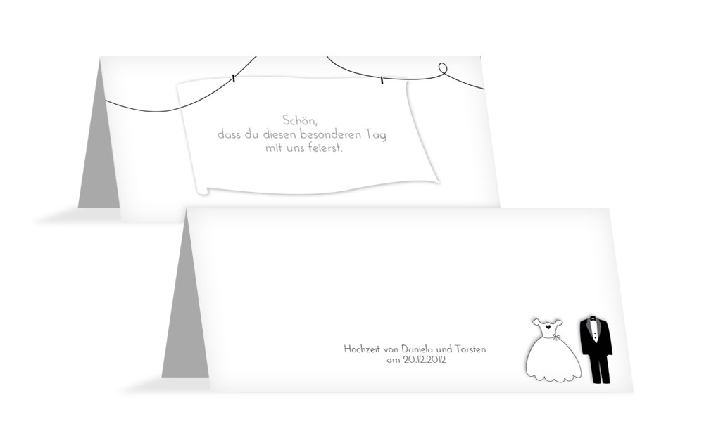 Tischkarte dress_and_suit Tischkarte dress_and_suit