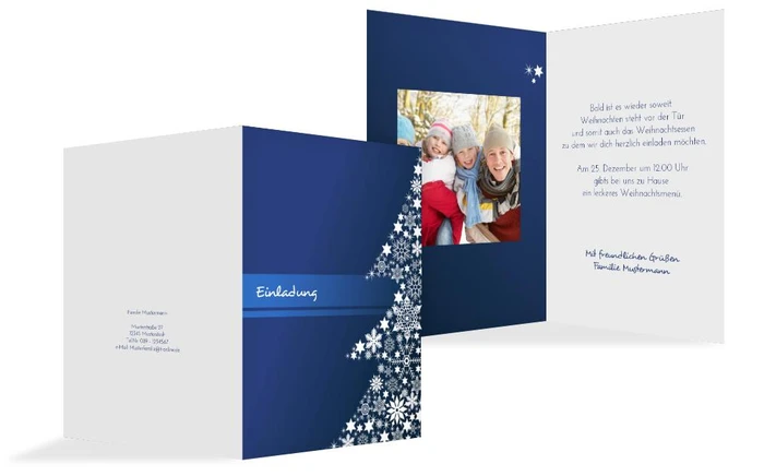 Weihnachts Einladungskarte privat Sternenbaum Weihnachts Einladungskarte privat Sternenbaum