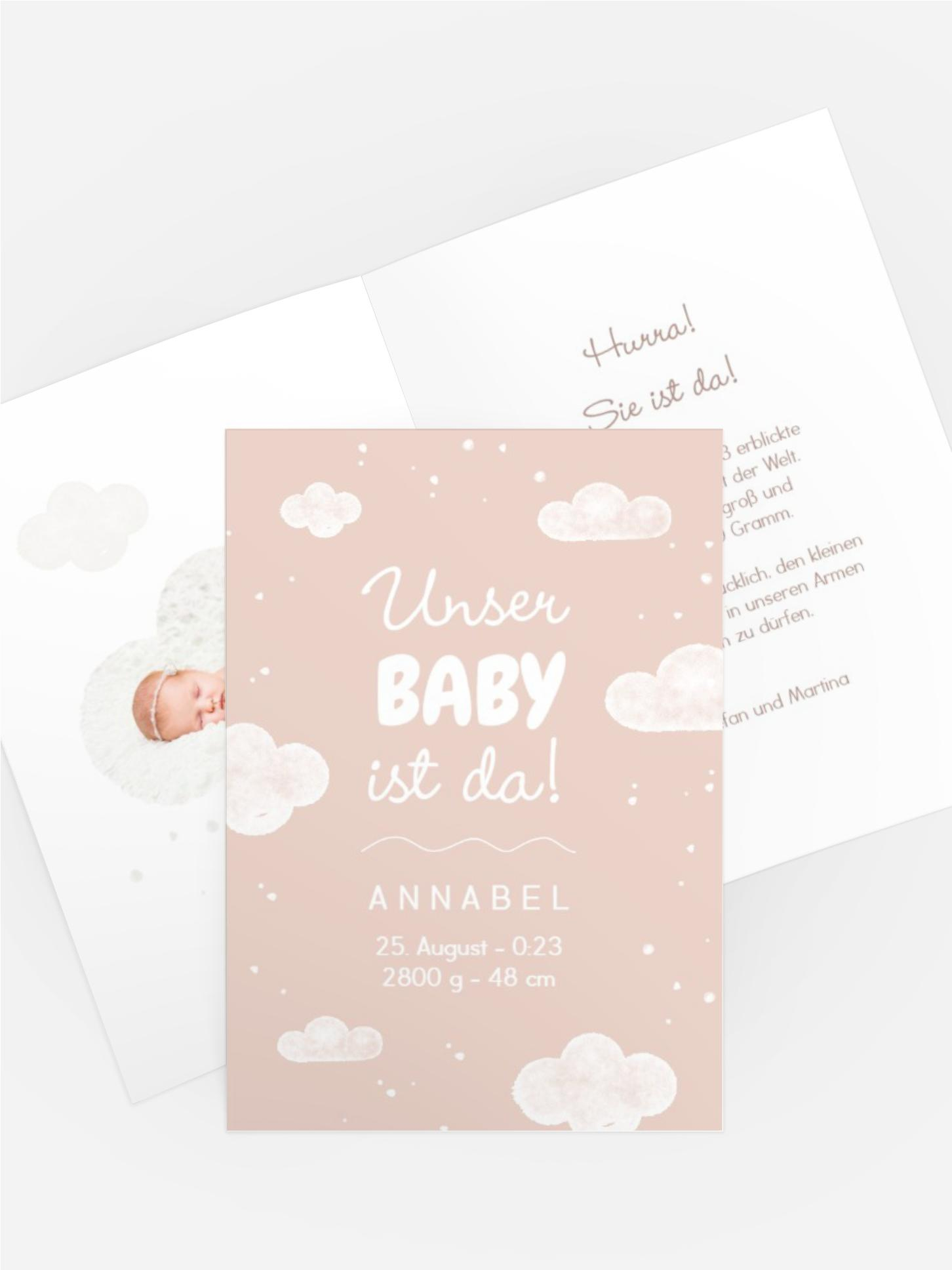 Geburtskarte Stille Wolkenpracht