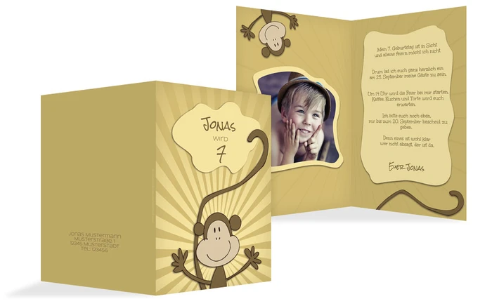 Geburtstagseinladung Affenparty Foto