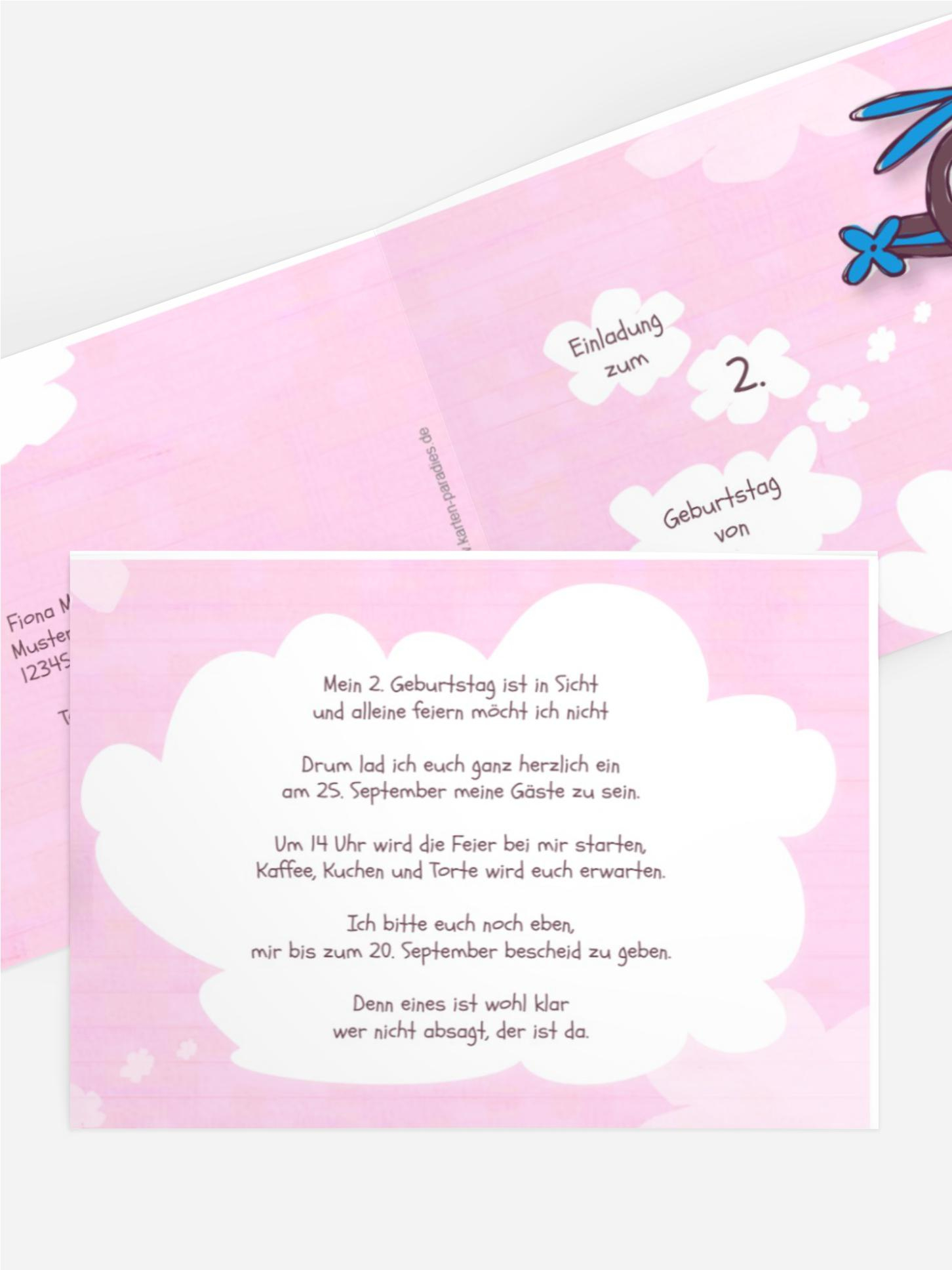 Einladungskarte Geburtstag Hubschrauber Foto