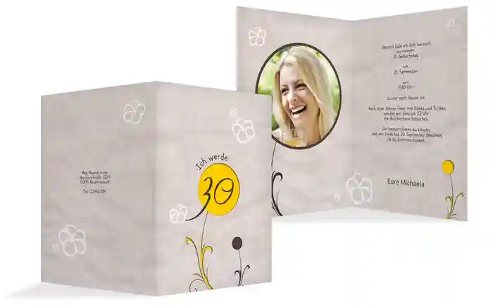 Einladungskarte Fantasyflower 30 Foto