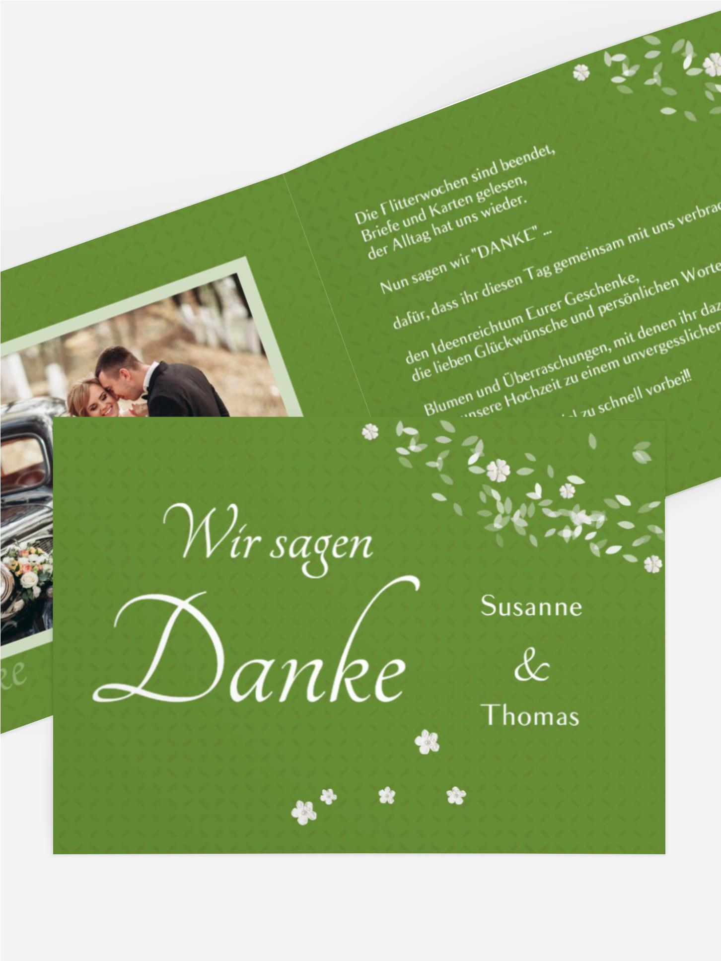 Danksagungskarte romantic flower