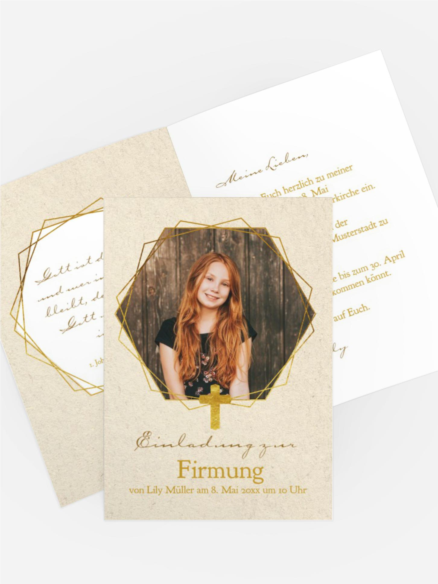 Einladung zur Firmung Goldrausch Einladung zur Firmung Goldrausch