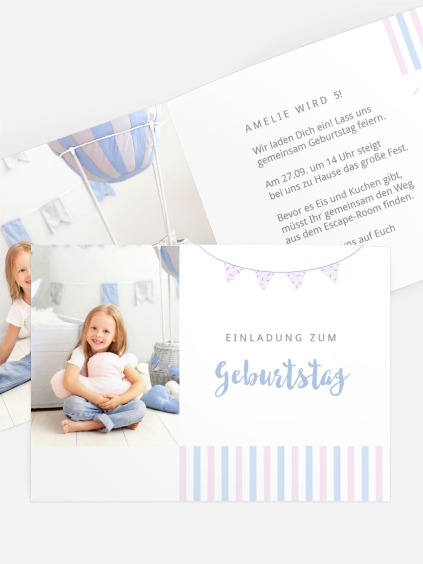 Kindergeburtstagseinladung Lustige Streifen