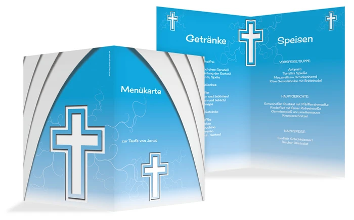 Menükarte Taufe Gotischer Bogen Menükarte Taufe Gotischer Bogen