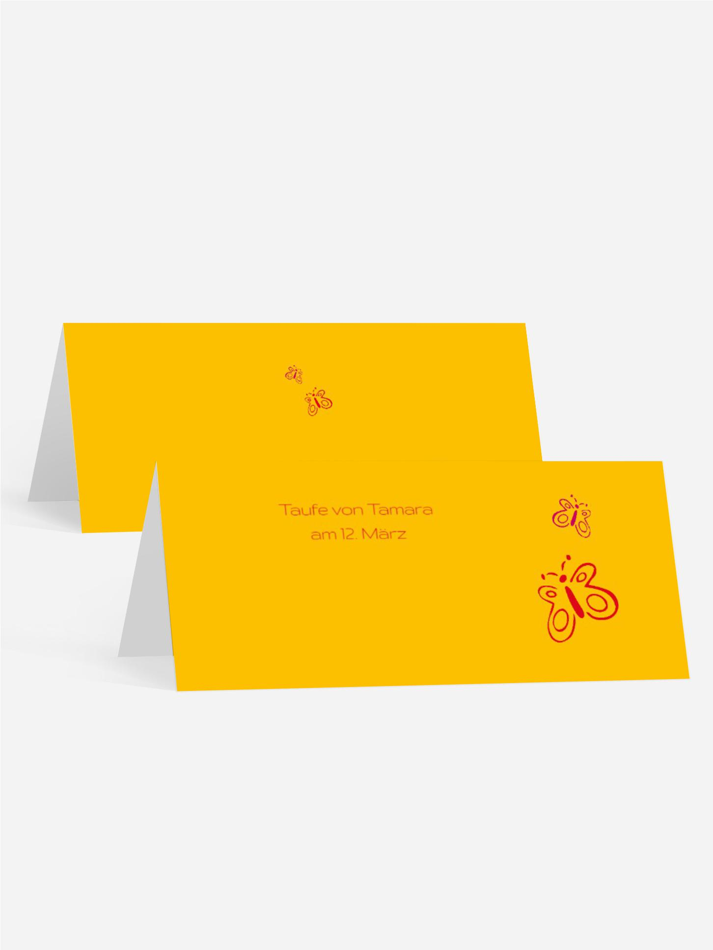 Tischkarte Taufe Butterfly