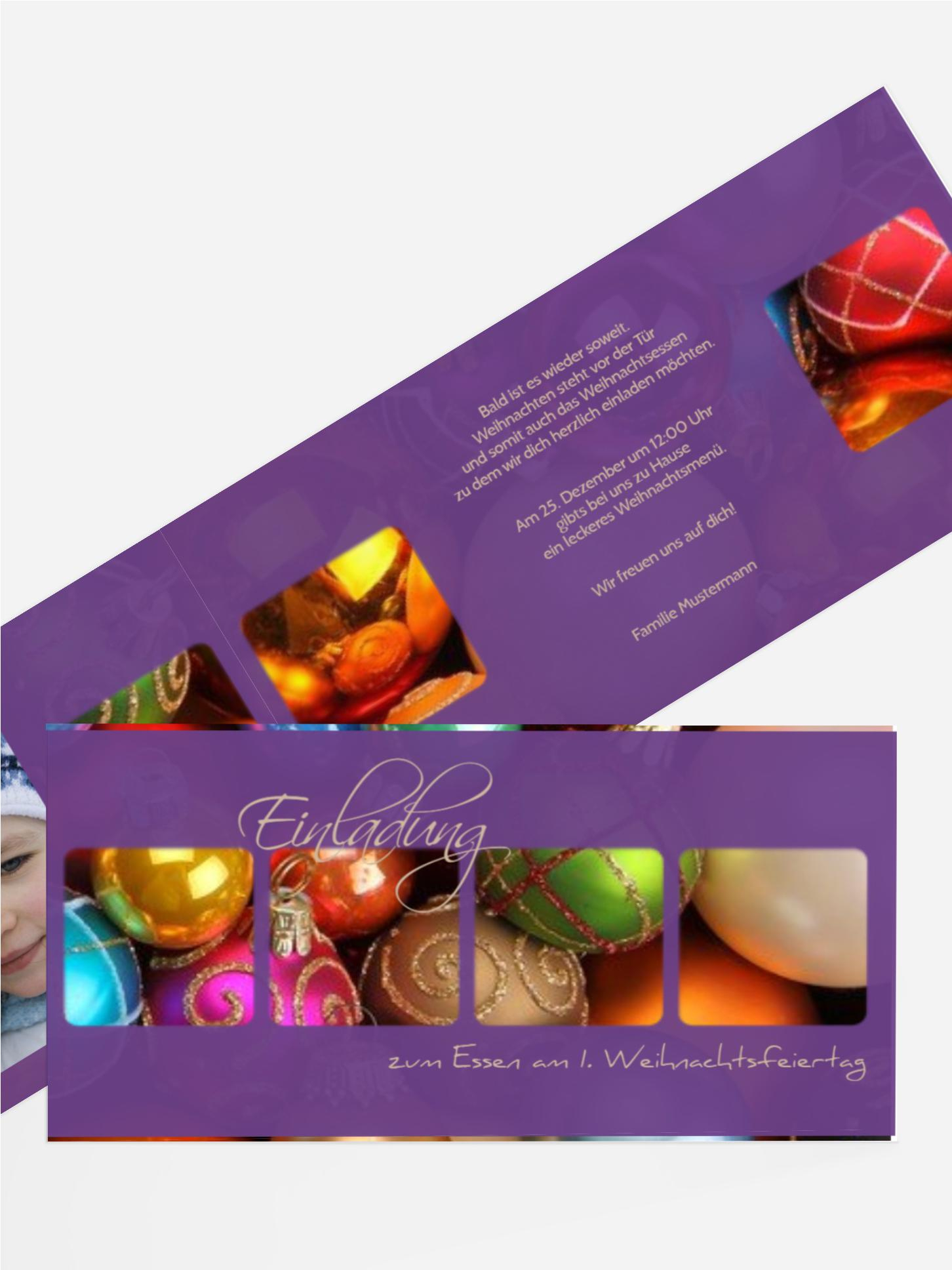 Weihnachten Einladung Privat Christbaumkugeln