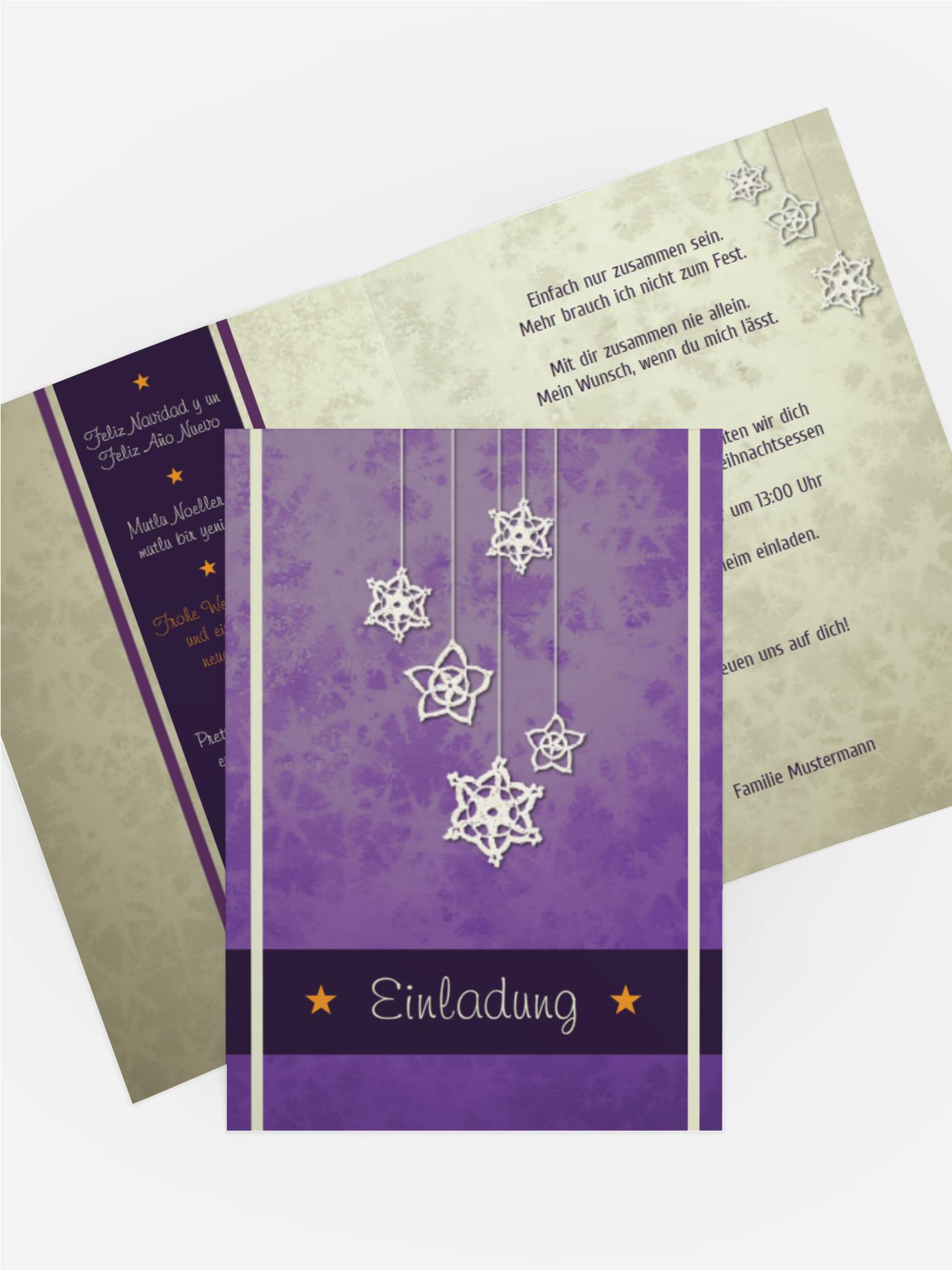 Weihnachtseinladung Privat Snowflakes