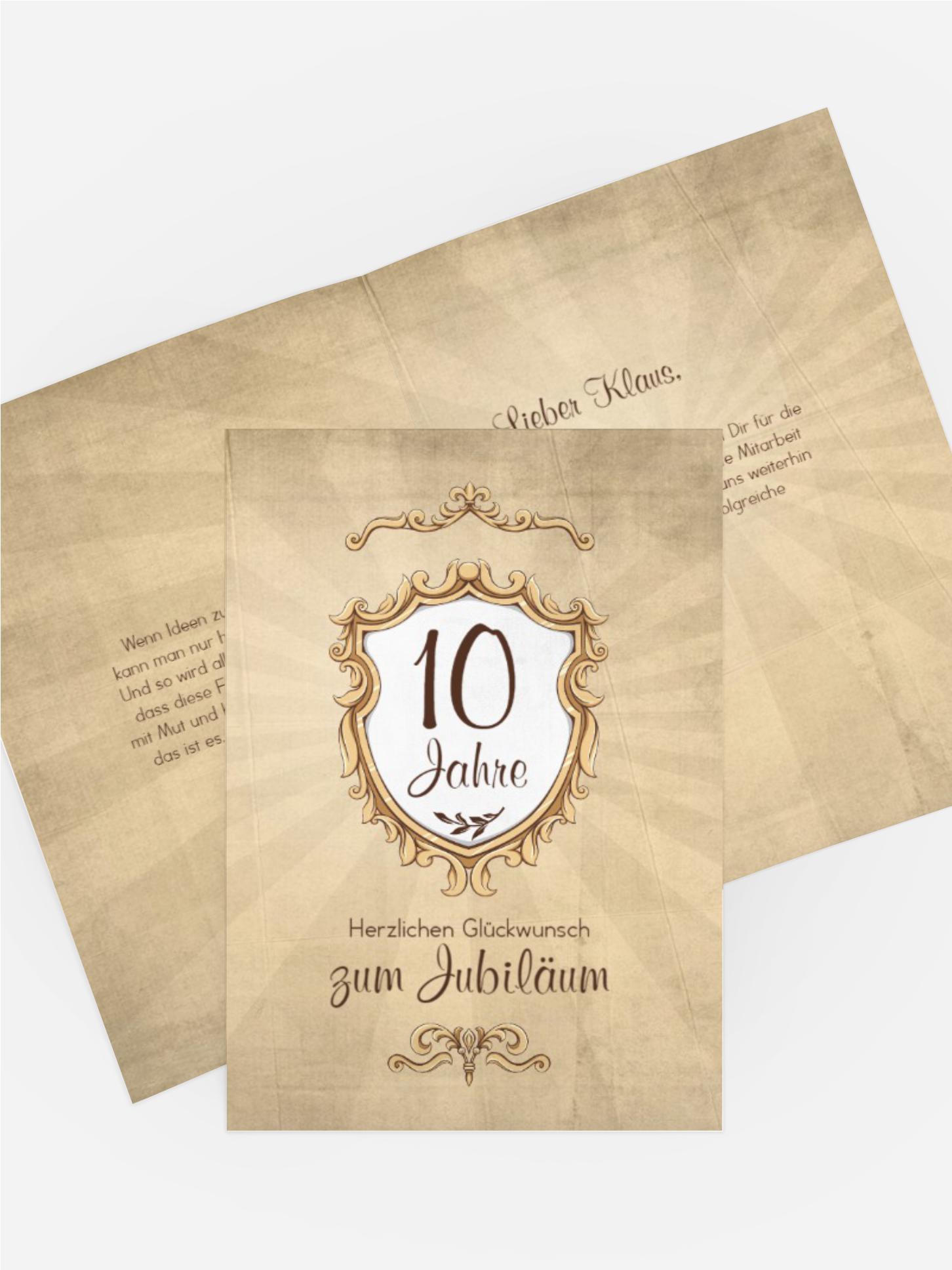 Karte zum Jubiläum Retro Wappen