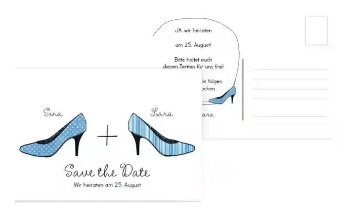 Save the Date Karte High Heels