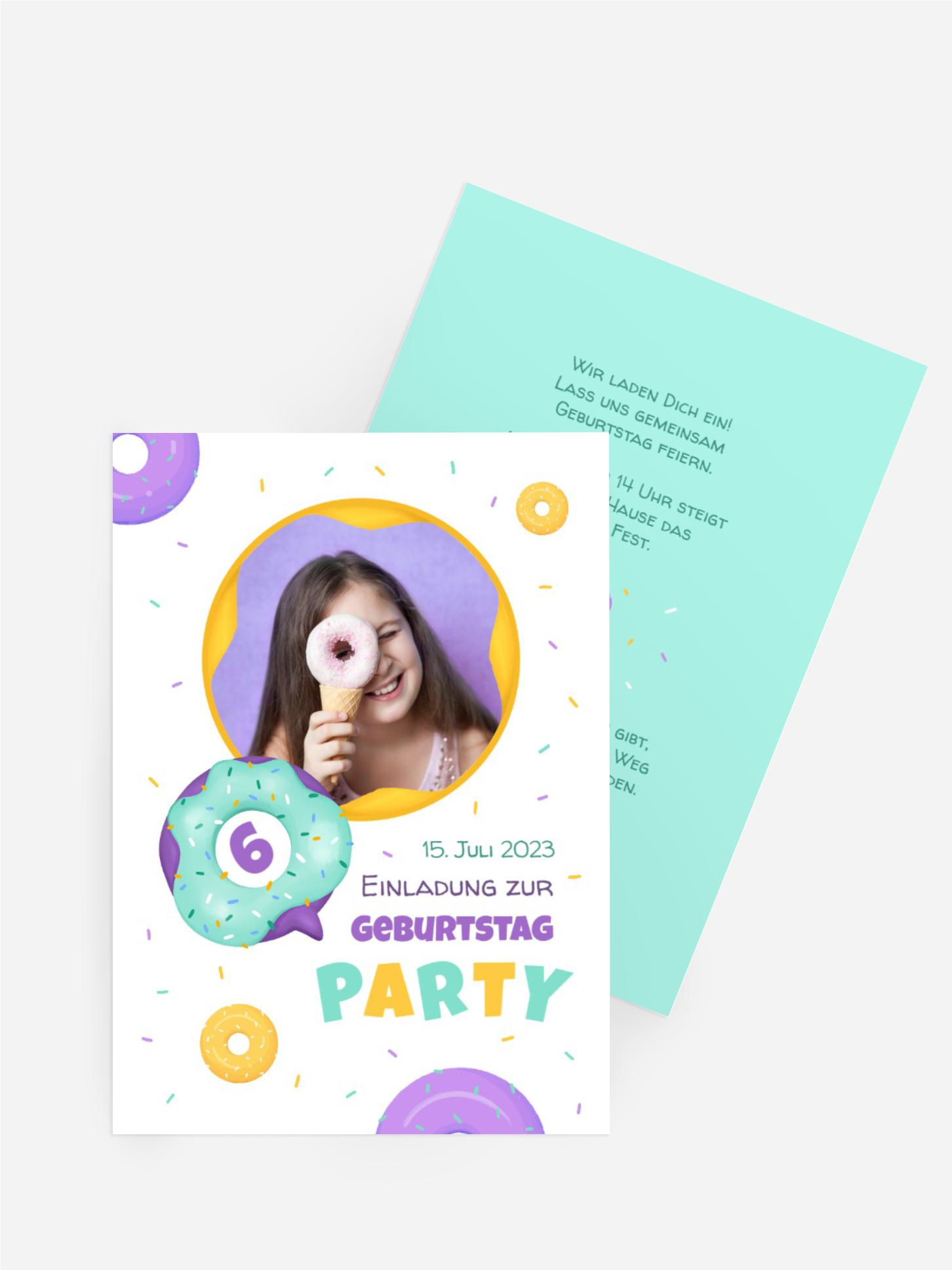 Kindergeburtstagseinladung Donuts Kindergeburtstagseinladung Donuts