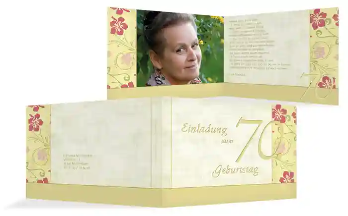 Einladung zum Geburtstag Hibiskus 70 Foto