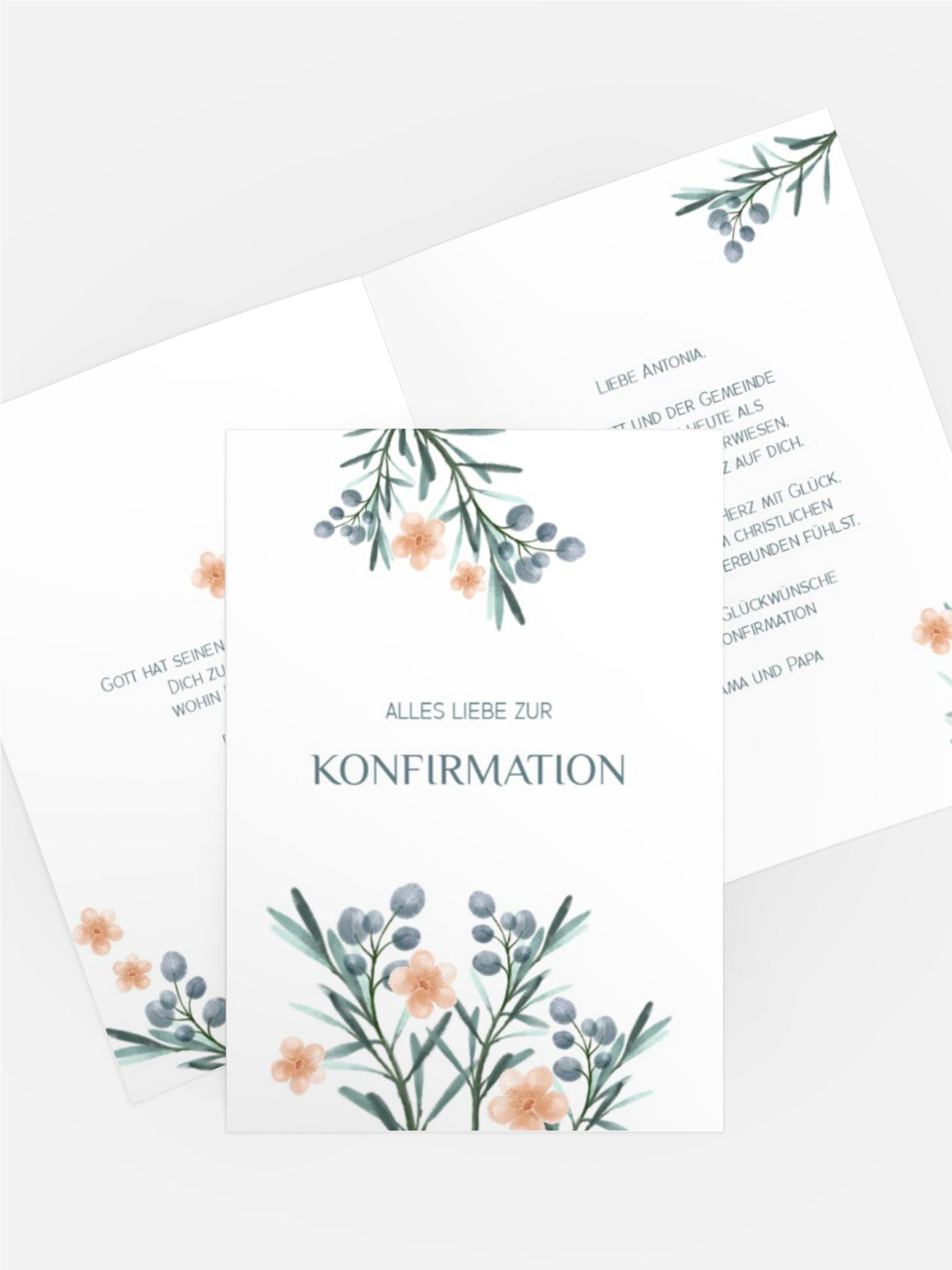 Glückwunschkarte Konfirmation Konfirmation blüht