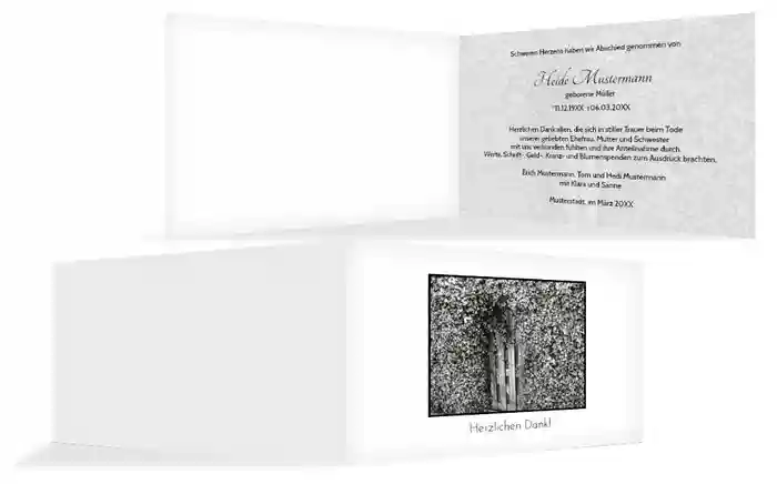 Dankeskarte Efeu quer