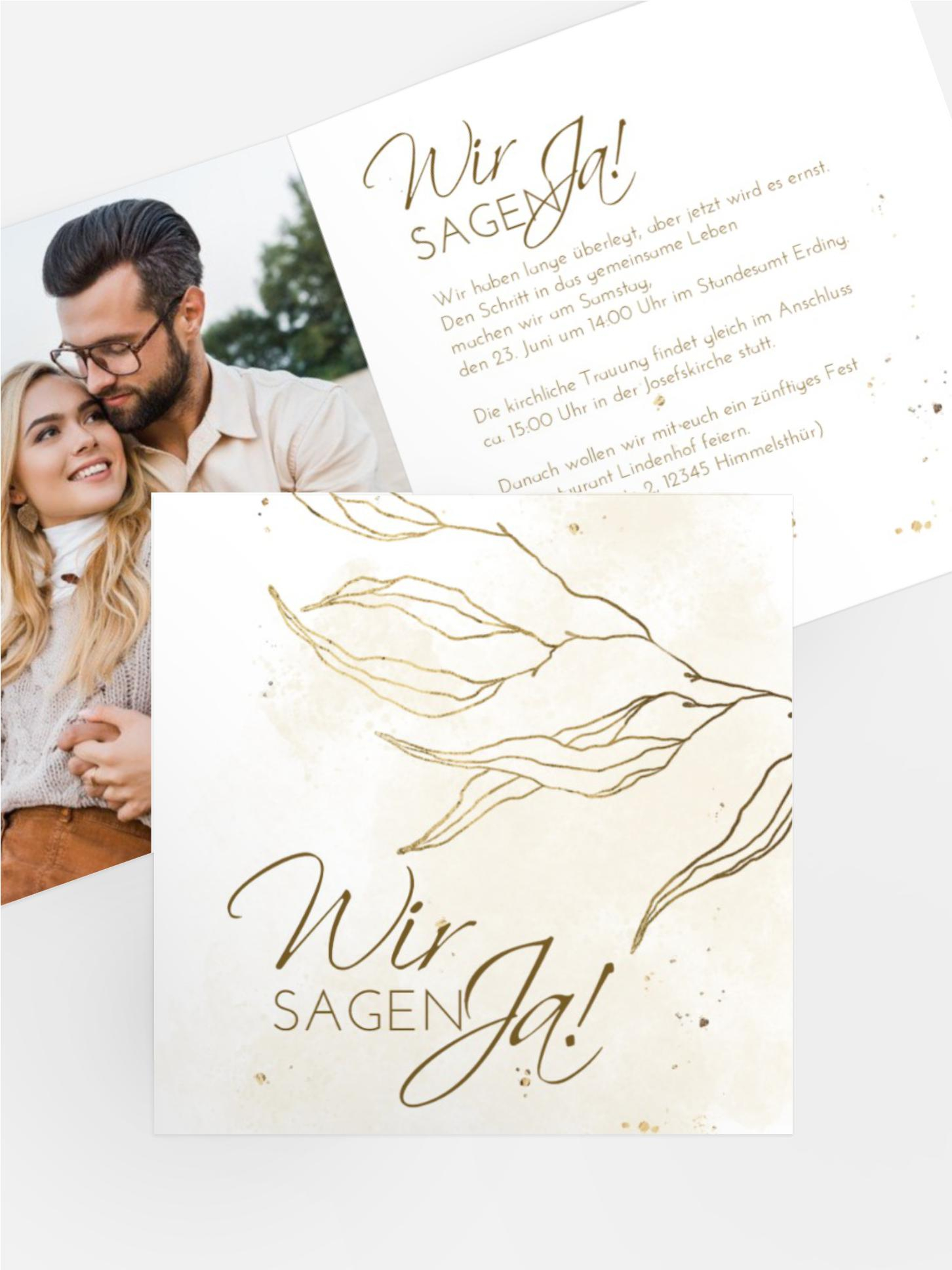 Hochzeitseinladung Edle Blattstruktur